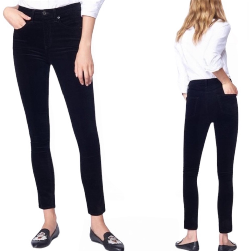 Veronica Beard Kate Skinny High Rise Jeans Black Velvet